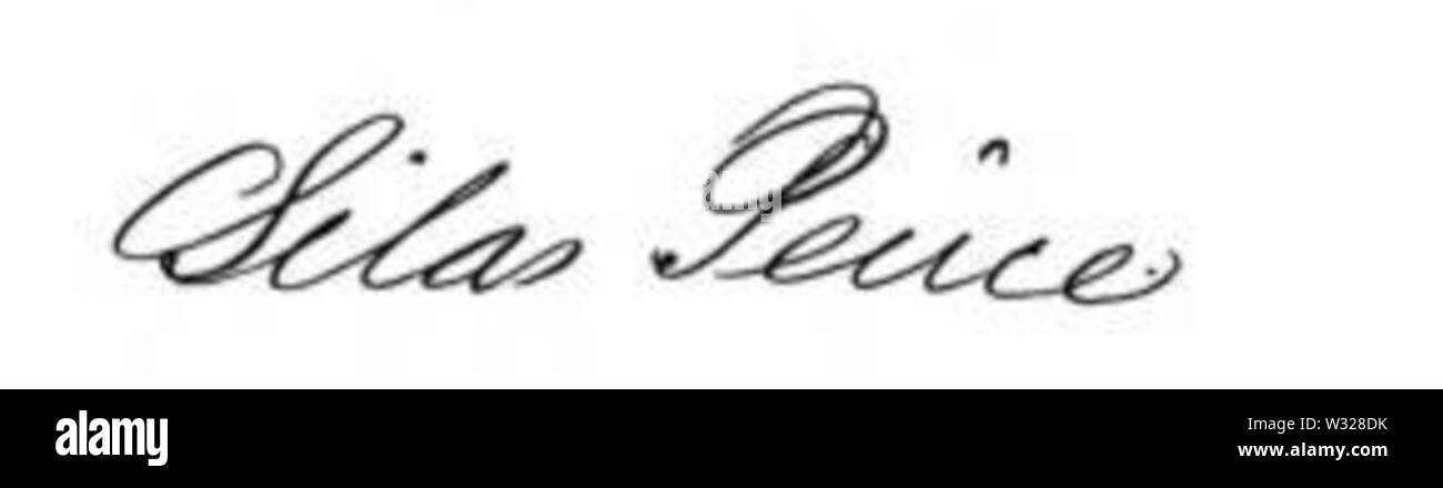 Silas Peirce Signatur Stockfoto