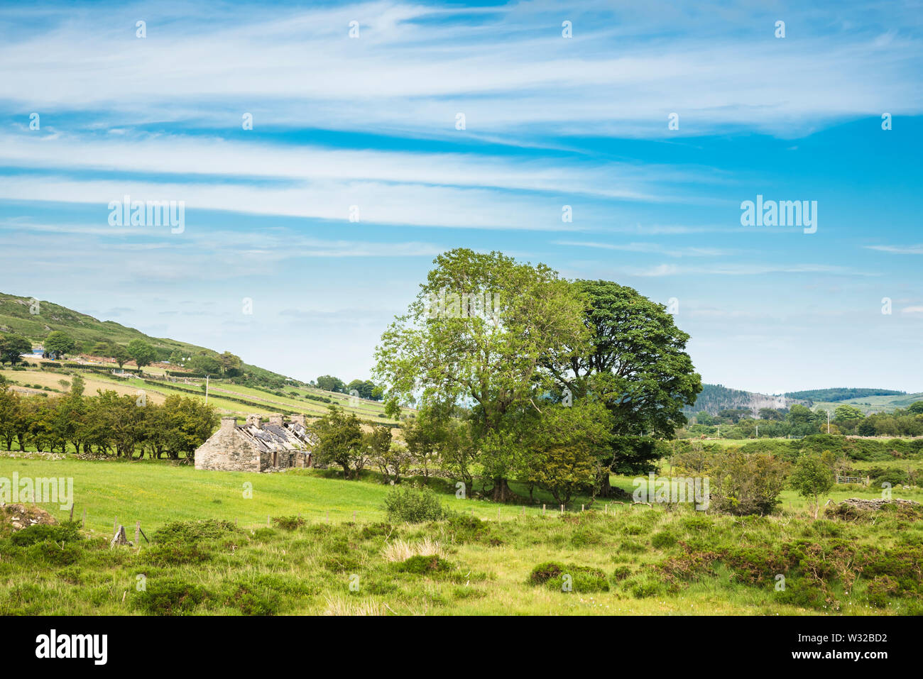 Ländliche Landschaft der Mourne Mountains, in der Nähe von Newcastle, County Down, Nordirland Stockfoto