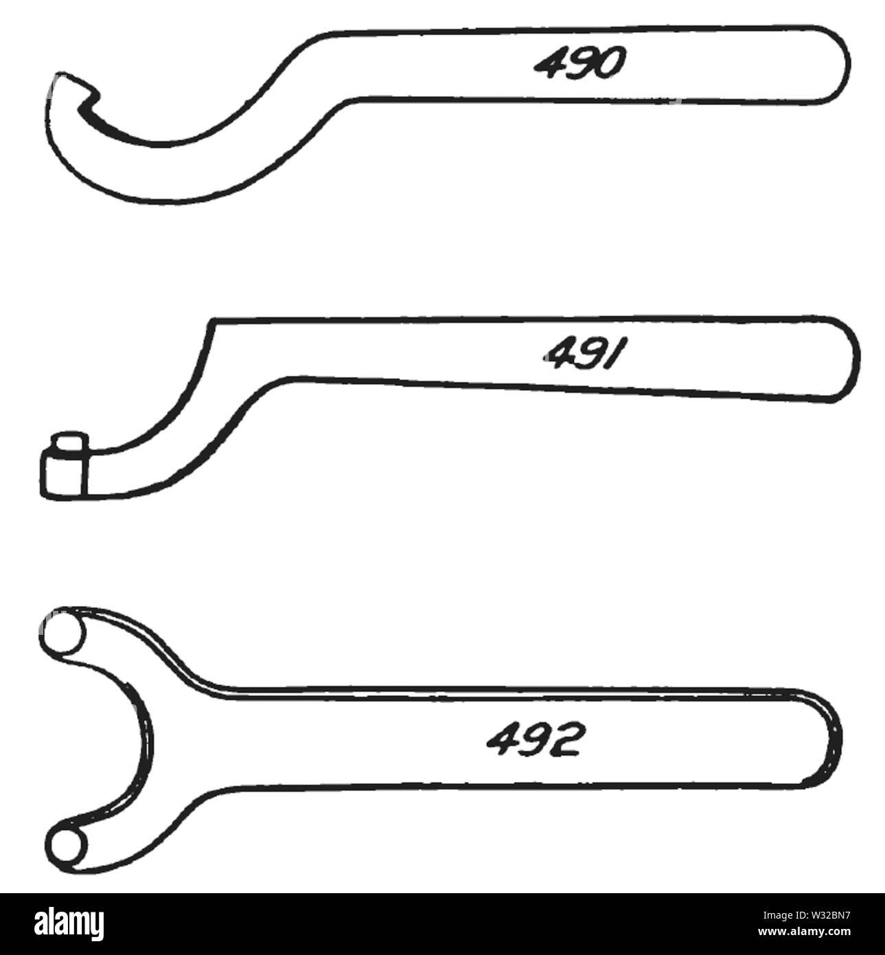 Zweilochmutterndreher verschiedene Arten von Colvin und Stanley 1910 p64 Stockfoto