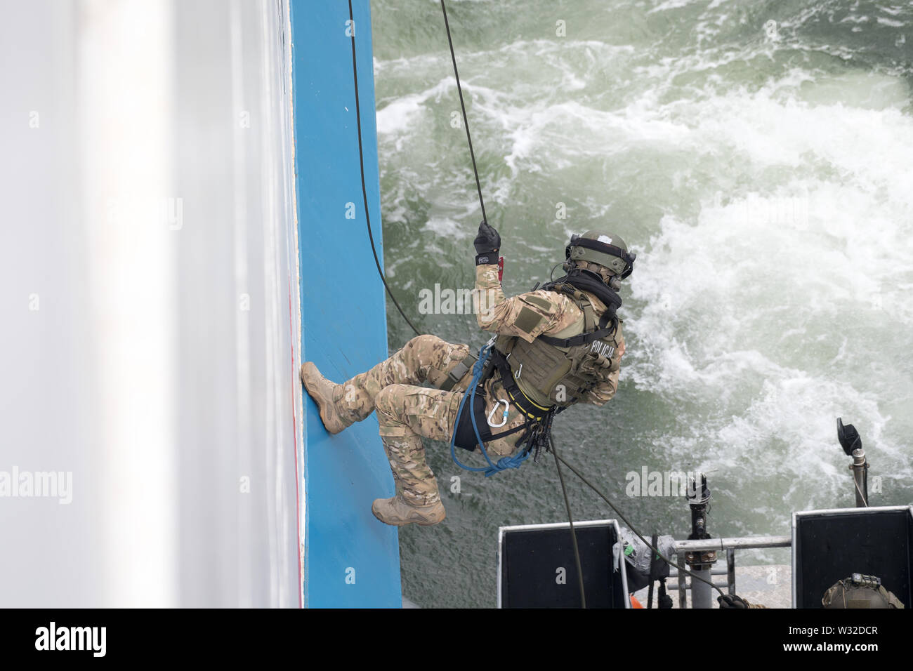 Polnische Naval Special forces Soldaten, Jednostka Wojskowa Formoza (militärische Einheit Formoza) während der Übungen in Gdynia, Polen. 27. Juni 2019 © wojciech Stockfoto