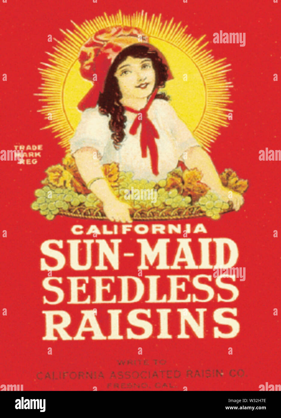 1916 Sun-Maid Stockfoto