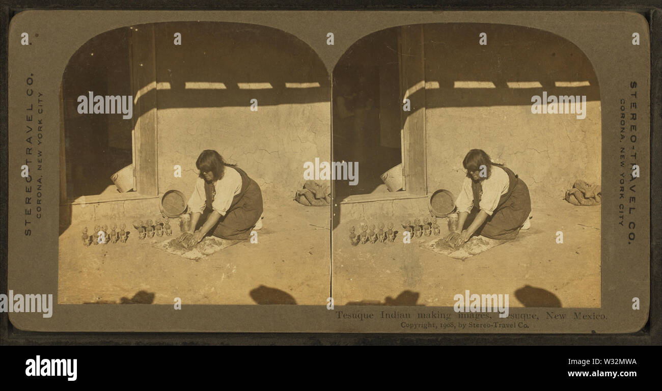 Tesuque Indischen machen Bilder, Tesuque, New Mexiko, Stereo-Travel Co Stockfoto