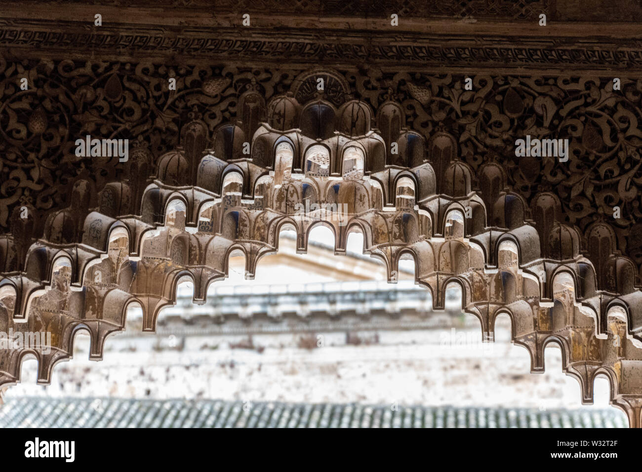 Hand geschnitzten Stein von der Alhambra in Granada, Spanien Stockfoto