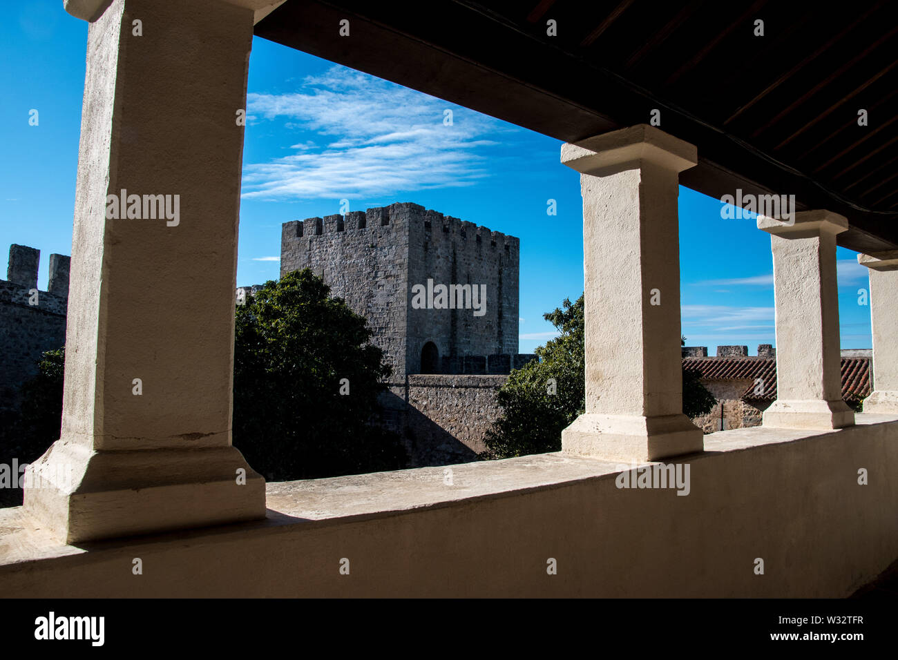 Der Innenhof von Elvas Portugal Stockfoto