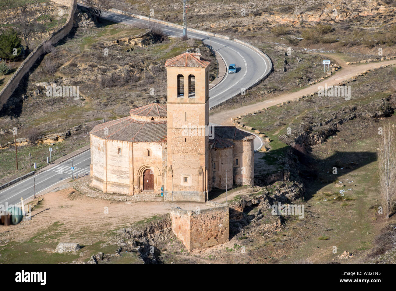 Die kleine Kirche, Iglesia de la Vera Cruz in Segovia, Spanien Stockfoto