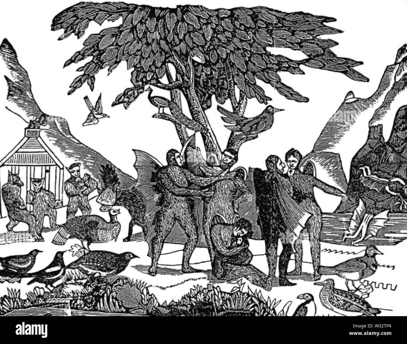 Die Bewohner des Mondes, 1836, walisische Ausgabe Stockfoto