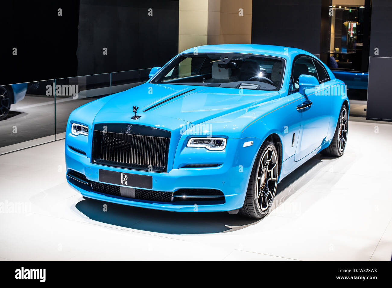 Genf, Schweiz, Mar 2019 Rolls Royce Wraith Zweitürer, Genfer Autosalon, Britische handgefertigte Luxus Grand Tourer von Rolls-Royce Stockfoto