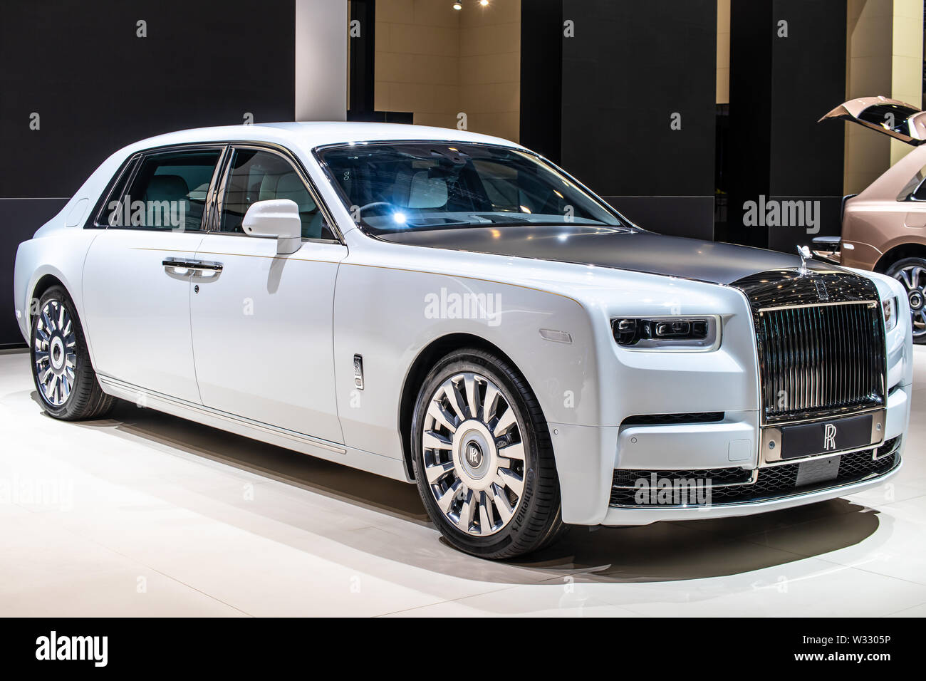 Genf, März 2019 Rolls-Royce Phantom VIII Maßgeschneiderte version Ruhe, Genfer Autosalon, Luxus Limousine von Rolls-Royce Stockfoto