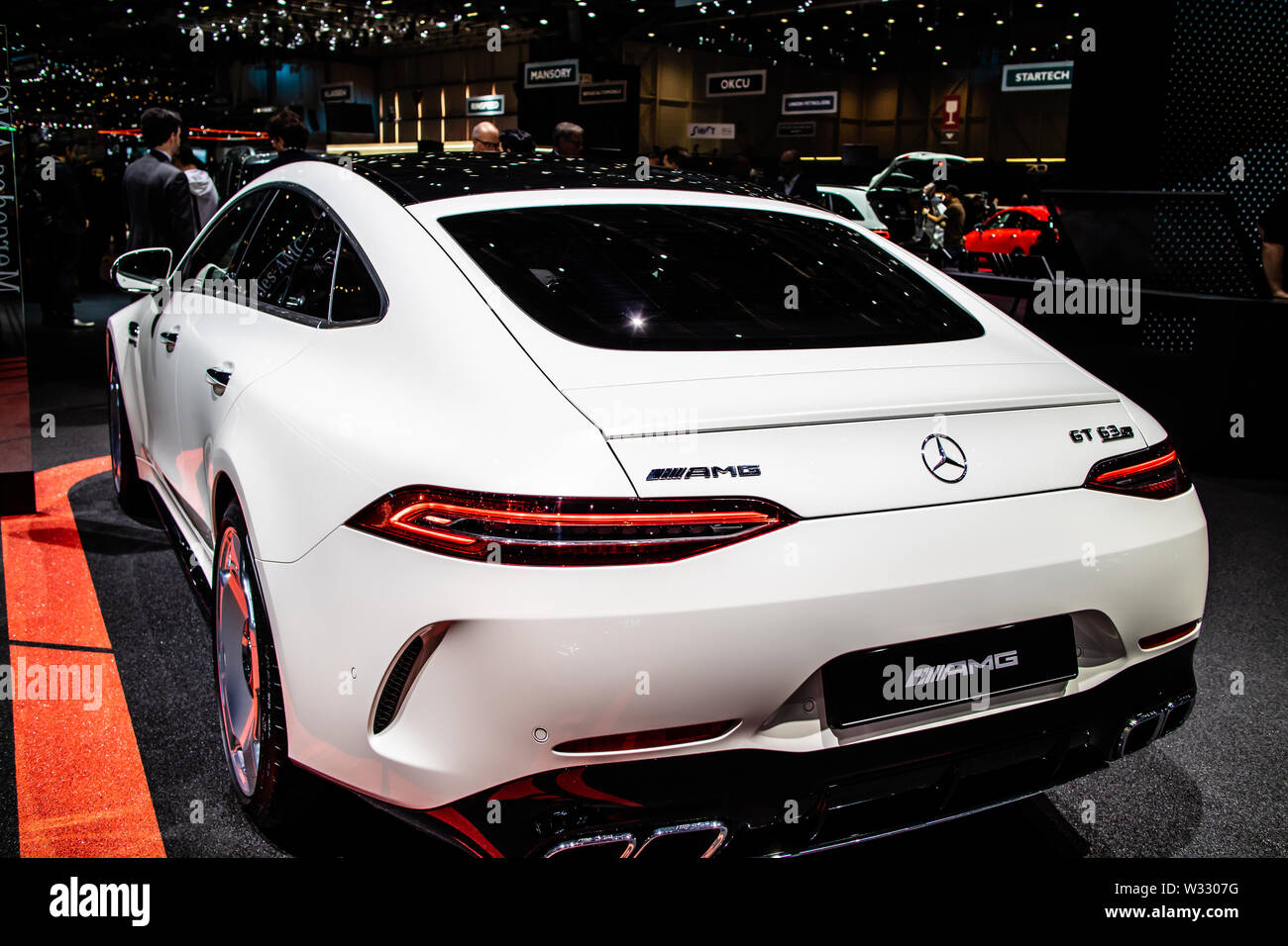 Genf, Schweiz, März 2019 weißen Mercedes-AMG GT 63 S 4MATIC + Coupé V8  Biturbo, Genfer Autosalon, produziert von Mercedes Benz Stockfotografie -  Alamy