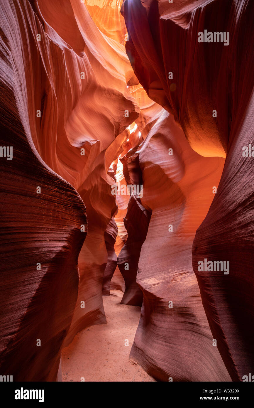 Arizona Slot Canyon Landschaft bei Antelope Canyon, Vereinigte Staaten von Amerika Stockfoto