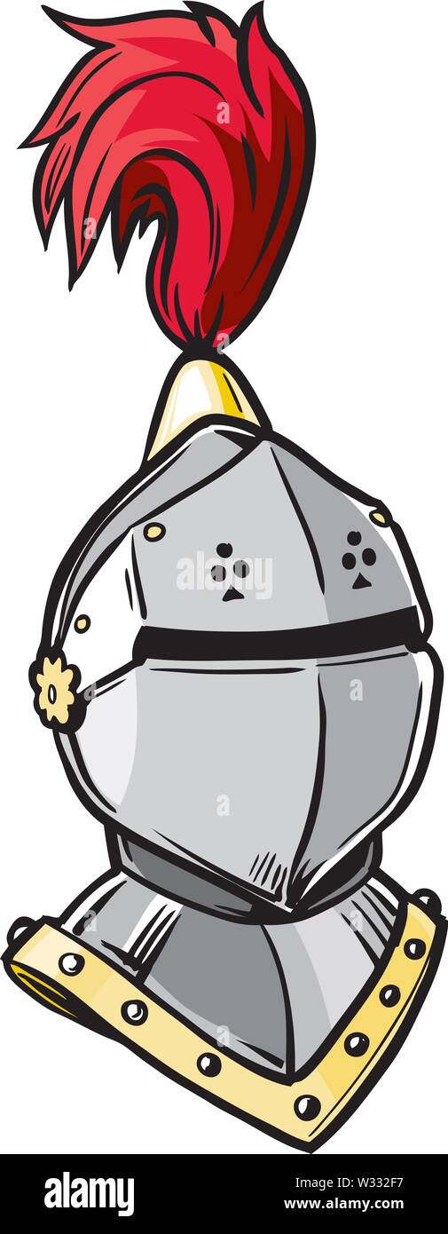 Vektor cartoon Clipart Illustration eines Ritter Helm in getrennten Schichten. Stock Vektor