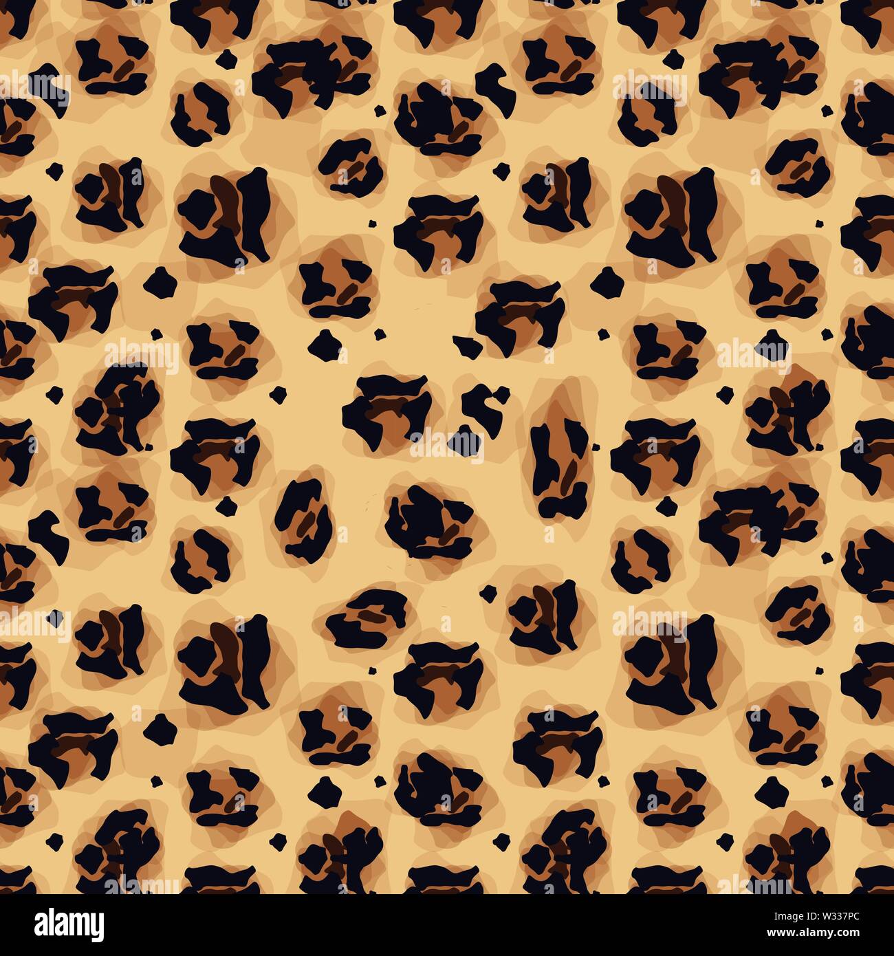 Modische Leopard nahtlose Muster. Stilisierte Leopard Haut Hintergrund für Mode, Print, Tapete, Stoff entdeckt. Vector Illustration Stock Vektor