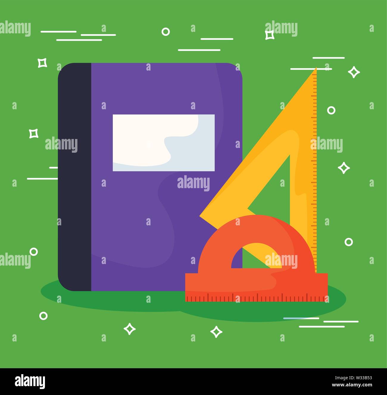 Schulbuch Schule mit festen Regeln Vector Illustration Design Stock Vektor