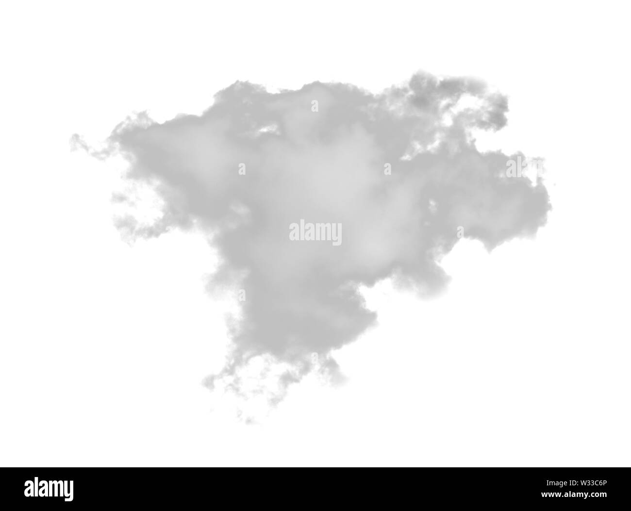 Wolken, die isoliert auf weißem Hintergrund Stockfoto