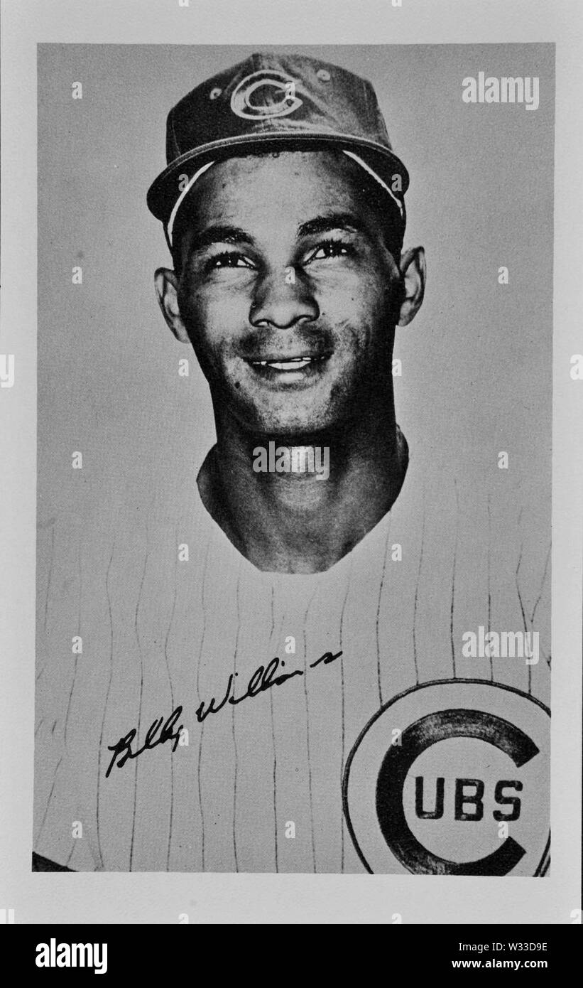 Billy Wililiams, Chicago Cubs Player auf Erinnerungsfoto ca. 1960er Jahre dargestellt. Stockfoto