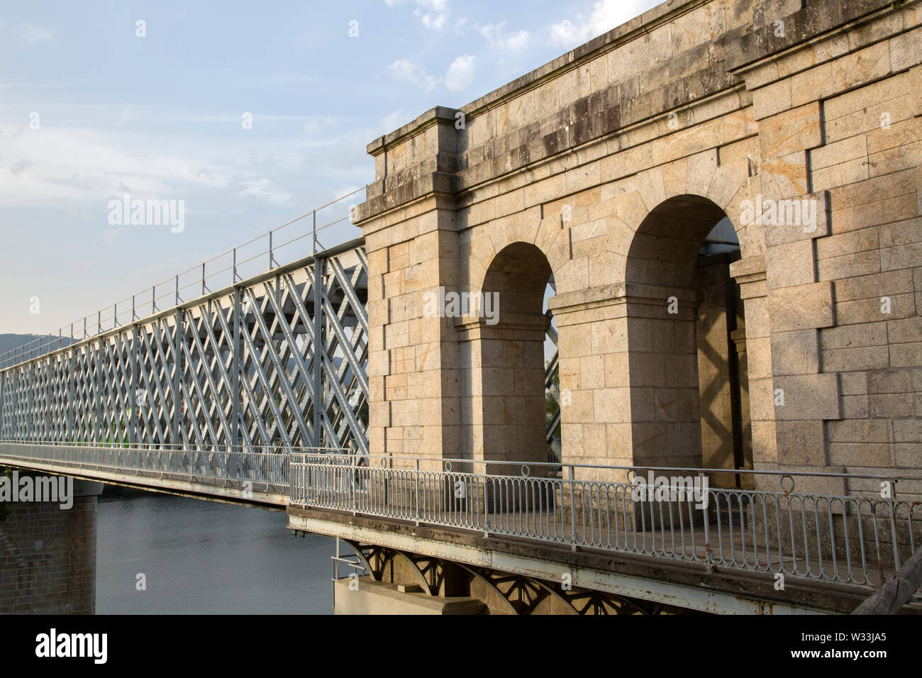 Internationale Brücke (1886) in Tuy und Valencia ; Spanien ; Portugal Stockfoto