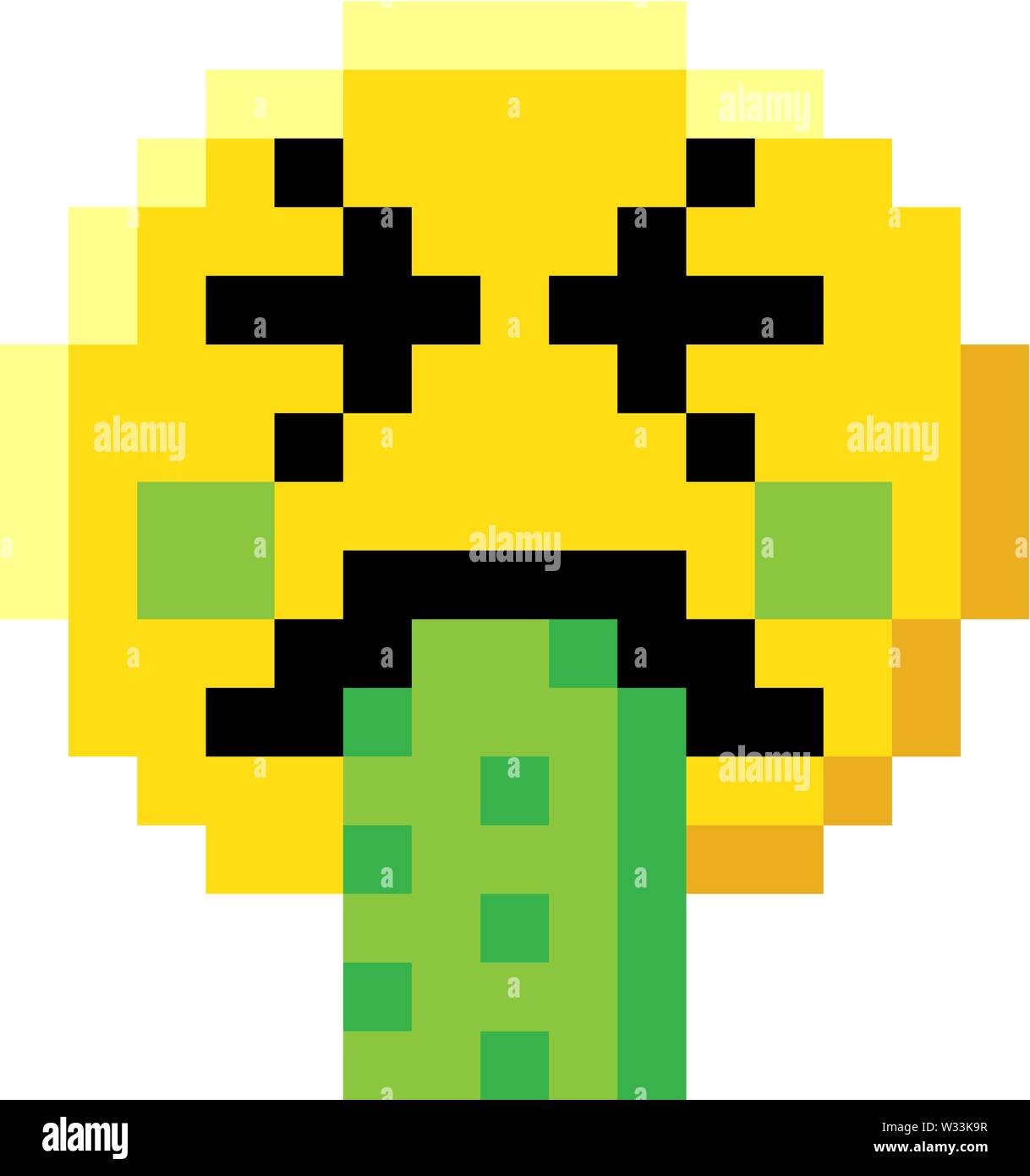 Emoticon Gesicht Pixel-art 8-Bit Video Game - Symbol Stock Vektor