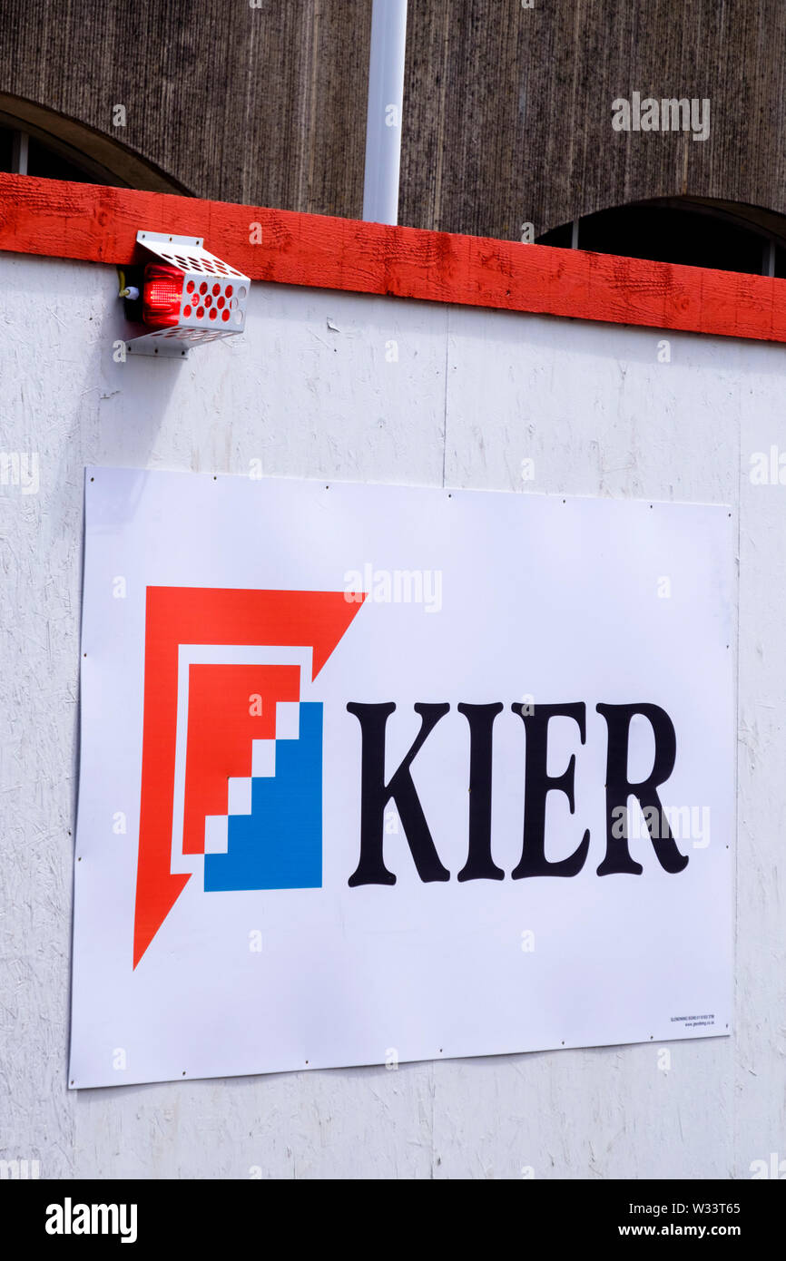 Signage für Kier Gruppe, constroctors und Bauherren. Stockfoto