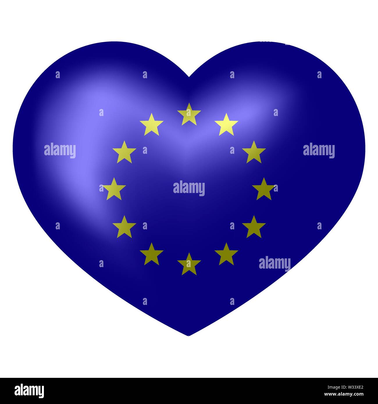 EU-Flagge in Herzform. Vector Illustration. Stock Vektor