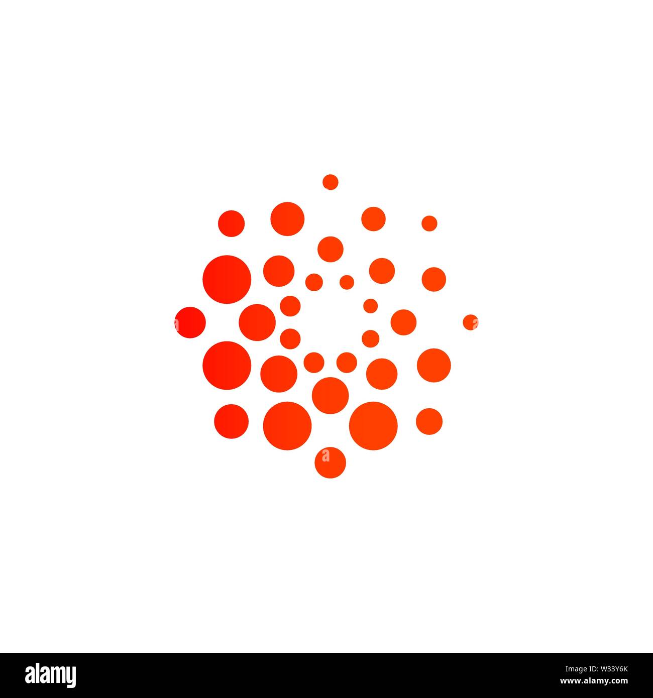 Dots modernes Logo-Konzept Design. Abstrakte runde Vektor-Emblem-Vorlage. Stock Vektor