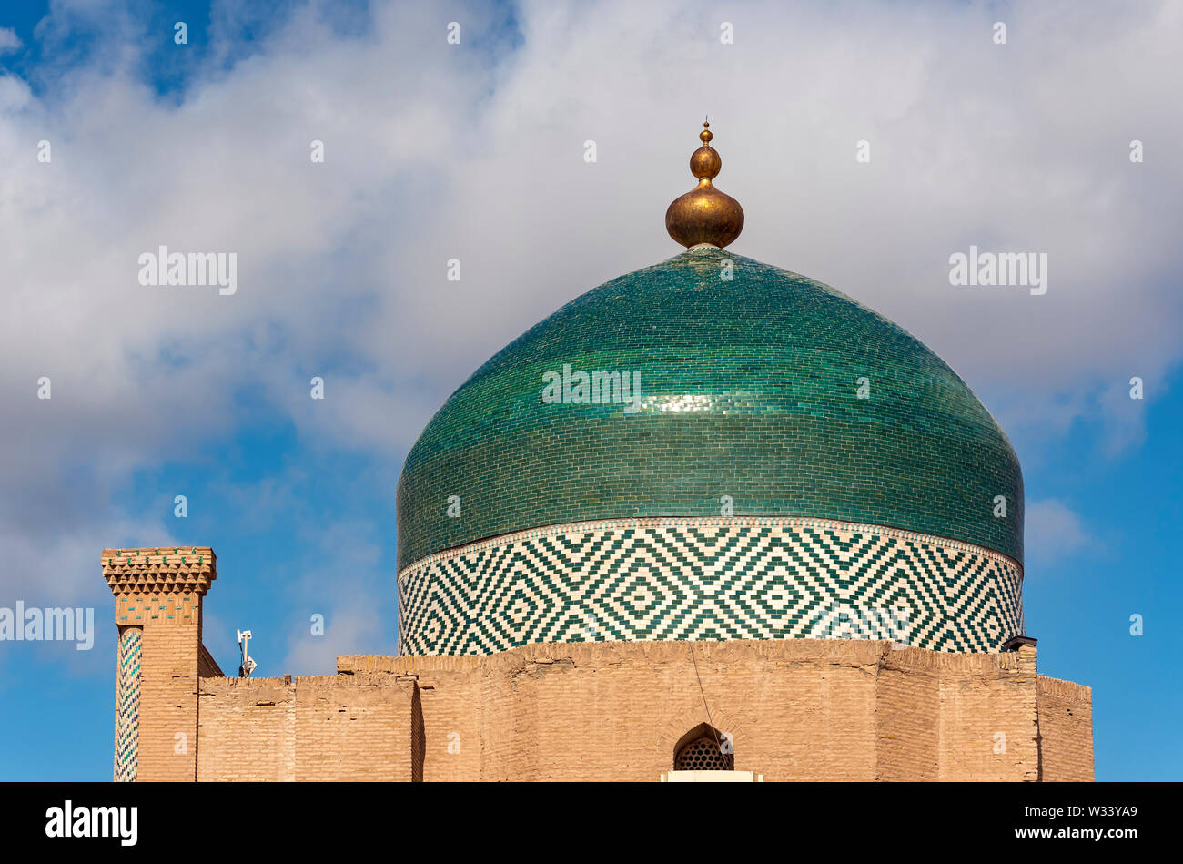 Türkis Kuppel Mausoleum von Pakhlavan Makhmud (Pahlavon Mahmud), Chiwa, Usbekistan Stockfoto