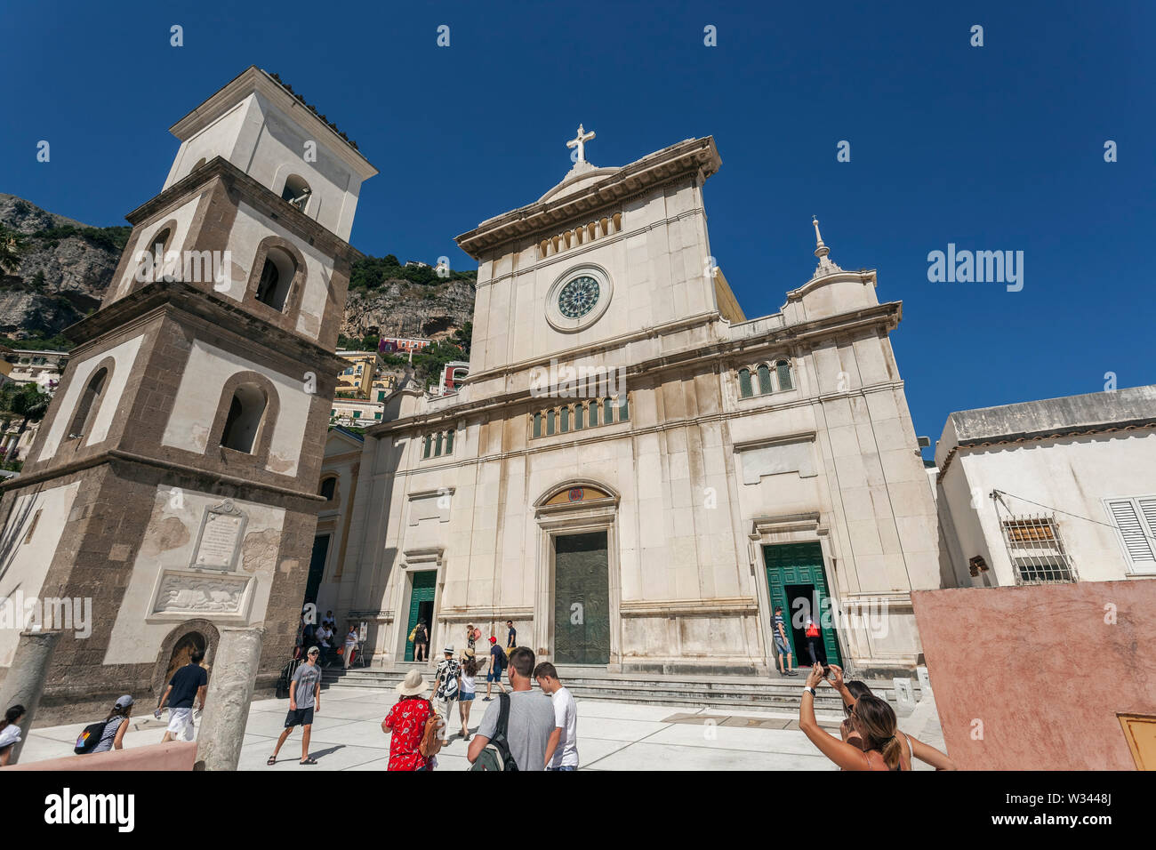 Kirche Santa Maria Assunta, Positano, Amalfi, Italien Stockfoto