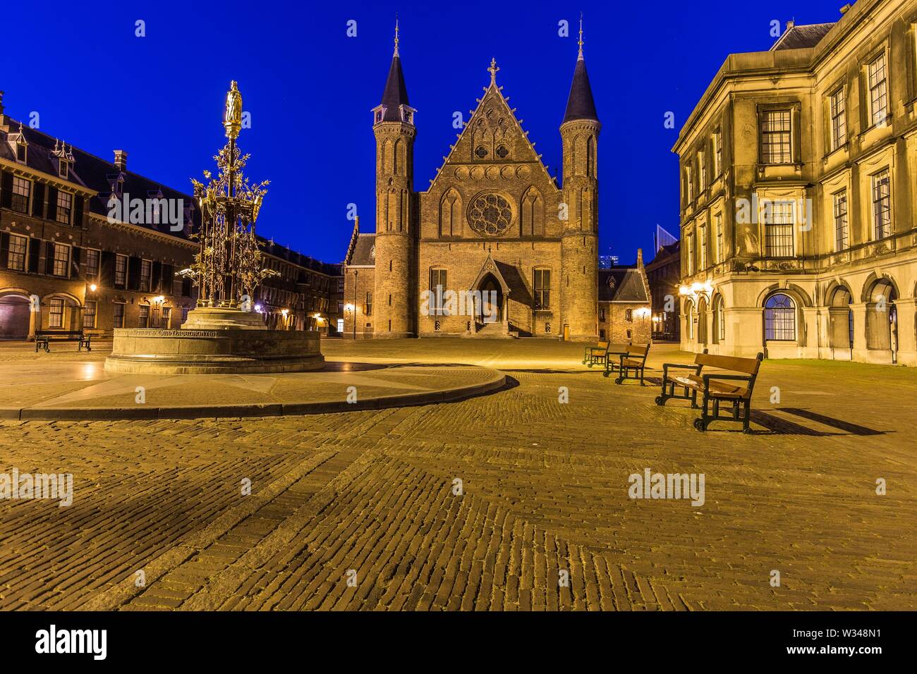 Binnenhof, complext von mittelalterlichen Gebäuden, Sitz des niederländischen Parlaments, Den Haag, Holland, Niederlande Stockfoto