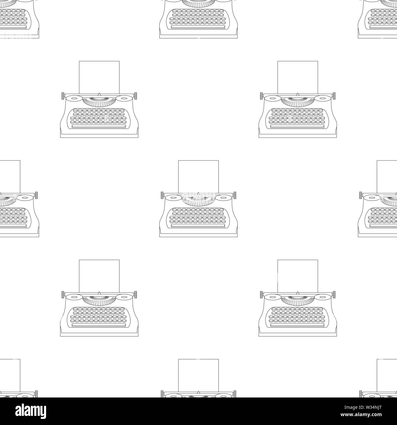 Nahtlose Muster mit Schreibmaschine Maschine. Journalist. Vintage tehnology. Tastatur. Antike Geräte. Vector Illustration für Design, Web, w Stock Vektor