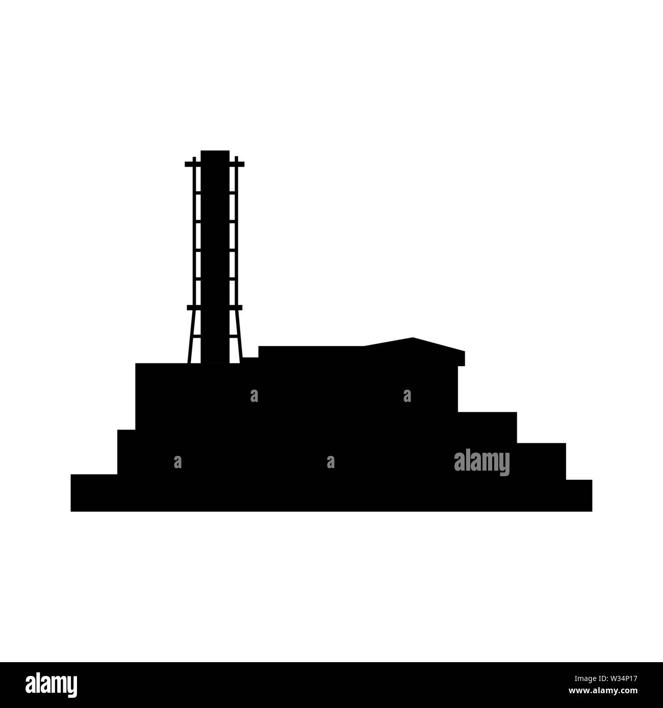 Tschernobyl Symbol Silhouette Gebäude. Vektor esp 10 Abbildung Stock Vektor