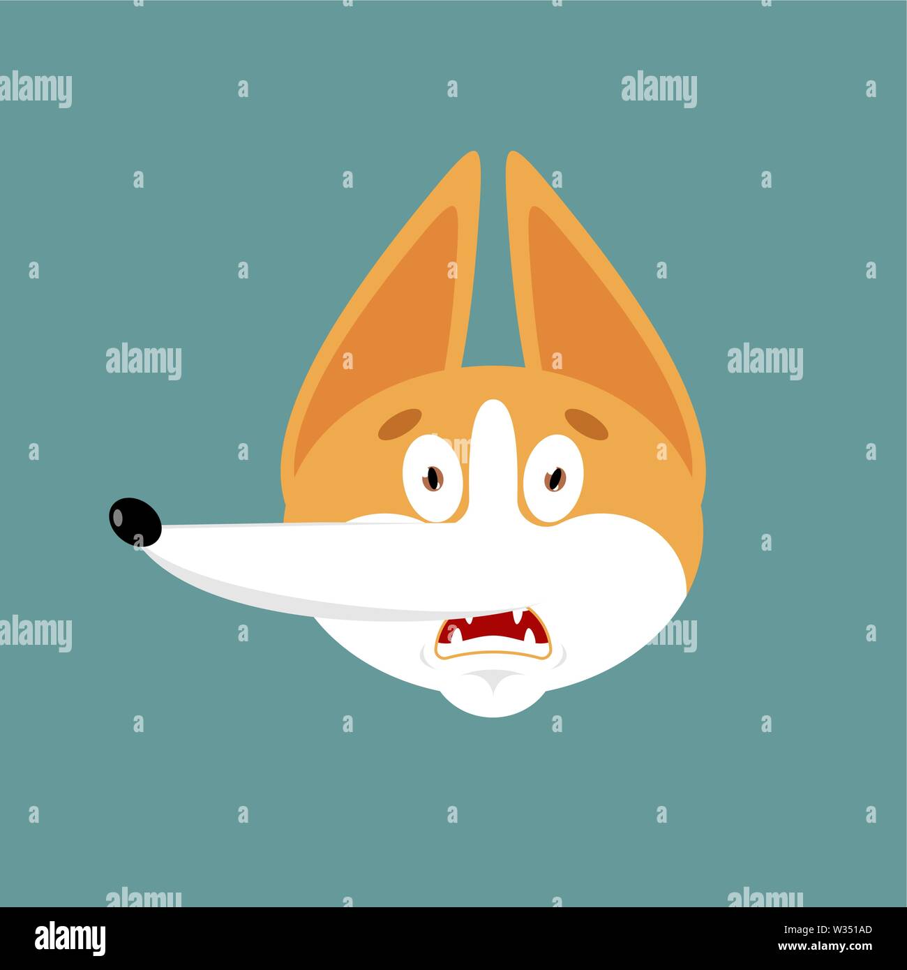 Corgi Angst OMG emoji. Hund Oh mein Gott Emotionen Avatar. Pet-Angst. Vector Illustration Stock Vektor