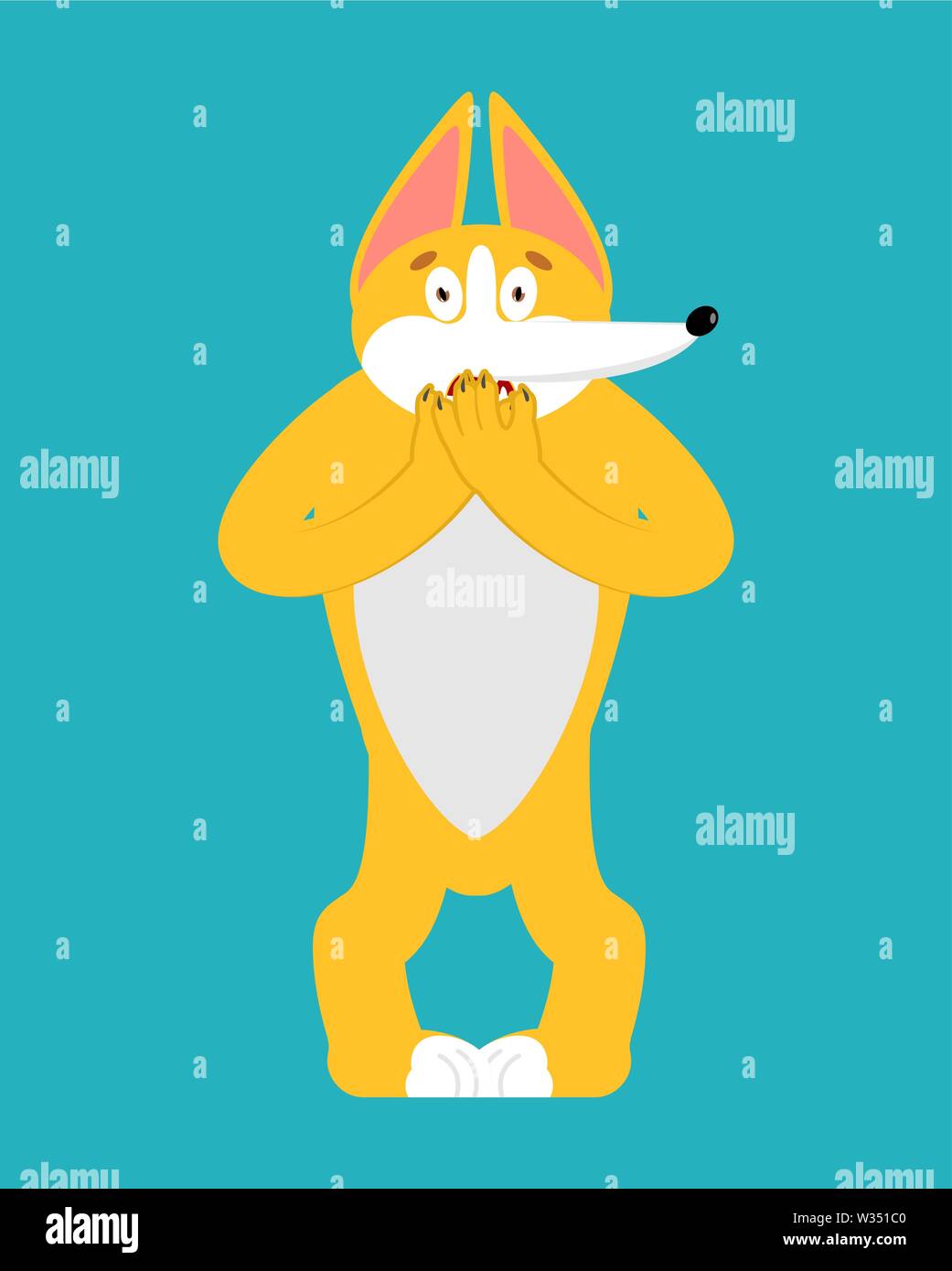 Corg Angst OMG Emotion. Hund Oh mein Gott emoji. Pet-Angst. Vector Illustration Stock Vektor