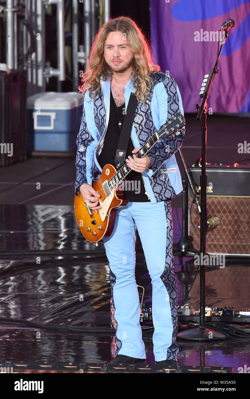 New York, NY, USA. 12. Juli, 2019. Die Stützen auf der Bühne für den Struts in Konzert am Good Morning America (GMA), Rumsey Spielfeld Summer Stage im Central Park, New York, NY 12. Juli 2019. Credit: Kristin Callahan/Everett Collection/Alamy leben Nachrichten Stockfoto