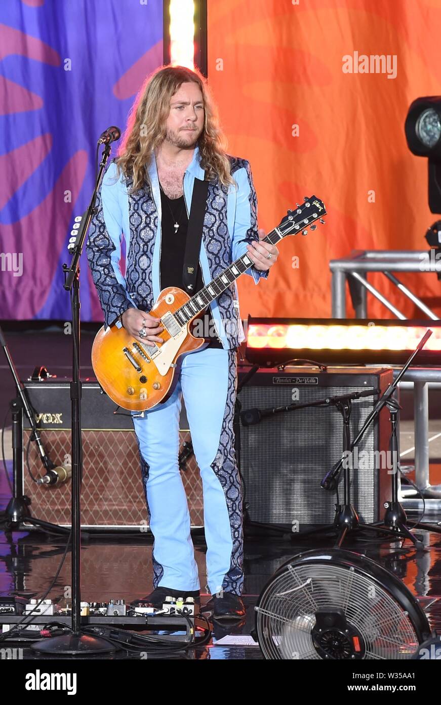 New York, NY, USA. 12. Juli, 2019. Die Stützen auf der Bühne für den Struts in Konzert am Good Morning America (GMA), Rumsey Spielfeld Summer Stage im Central Park, New York, NY 12. Juli 2019. Credit: Kristin Callahan/Everett Collection/Alamy leben Nachrichten Stockfoto