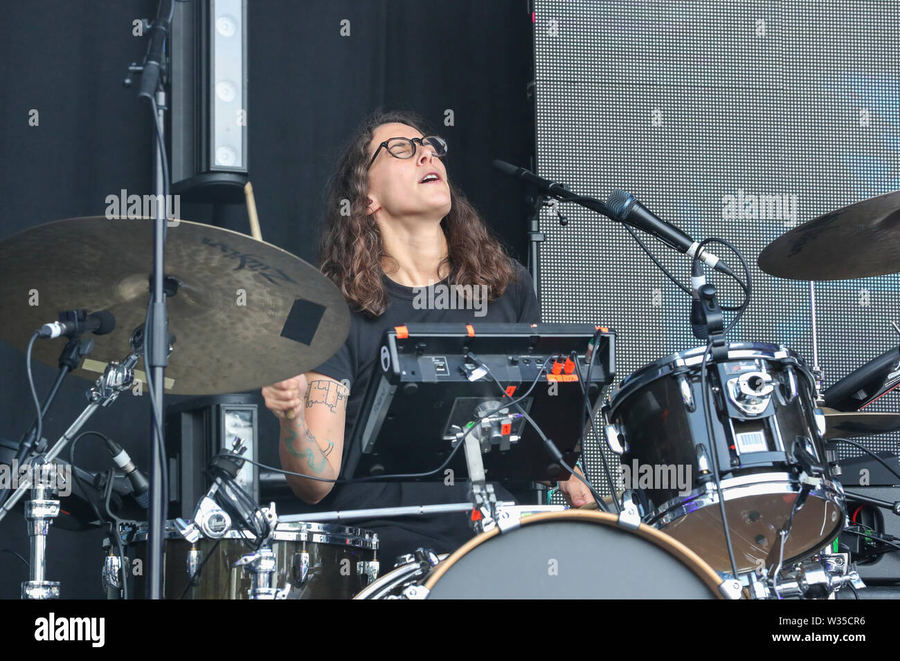 Glasgow, UK. 12 Juli 2019, Glasgow, UK. TRNSMT open air Musikfestival in Glasgow Green fort mit der alle Frauen der große Mond Rock Band unterhaltsam die Tausenden Zuschauer aus dem ganzen Land, die sich um die Musik zu hören: Findlay/Alamy leben Nachrichten Stockfoto