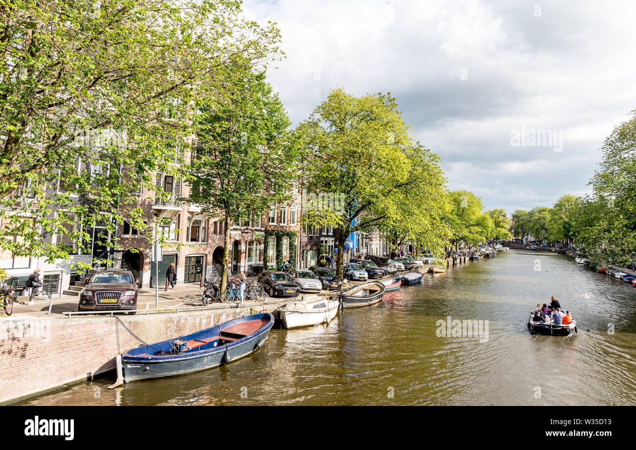 Die Grachten in Amsterdam Holland Stockfoto