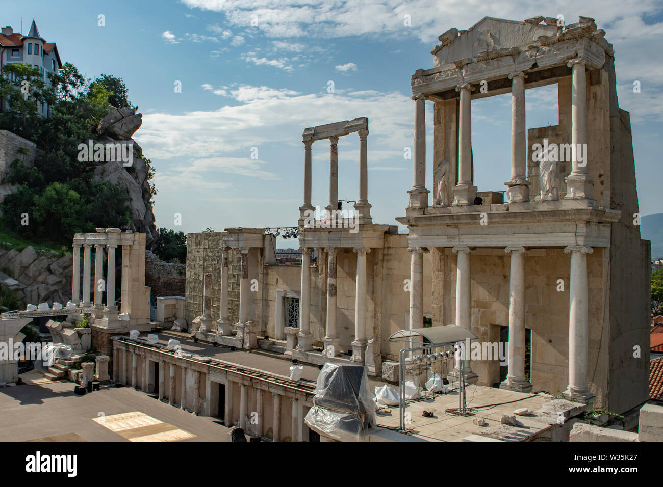 Alte Römische Theater, Altstadt, Plovdiv, Bulgarien Stockfoto