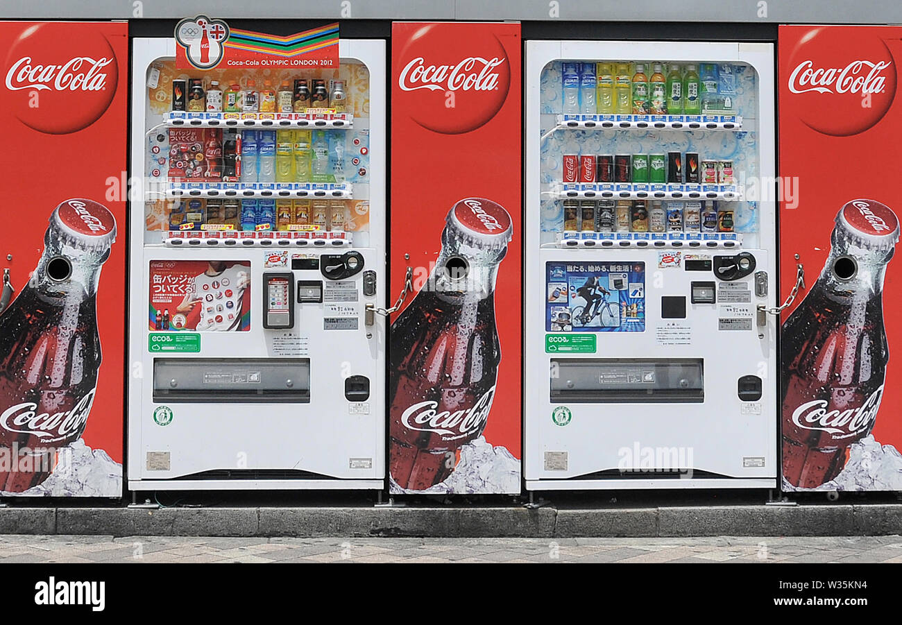 Coca Cola Produkte Automaten, Shinjuku, Tokyo, Japan Stockfoto