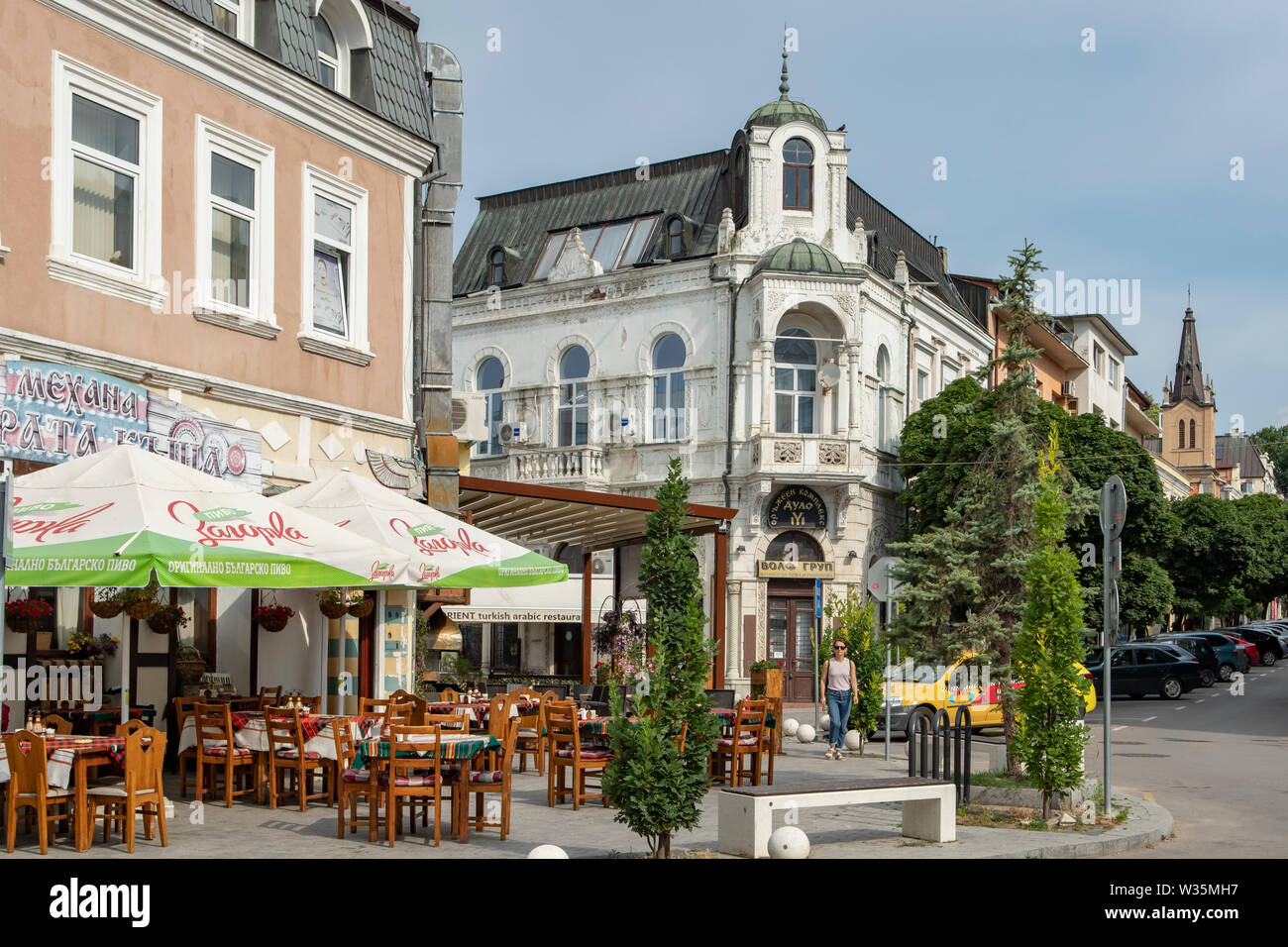 Street Restaurant, Varna, Bulgarien Stockfoto