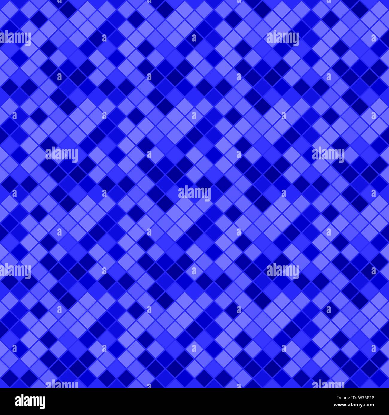 Dunkle nahtlose abstrakten geometrischen Diagonalen quadratischen Muster Hintergrund - Blauer vektor design von Plätzen Stock Vektor