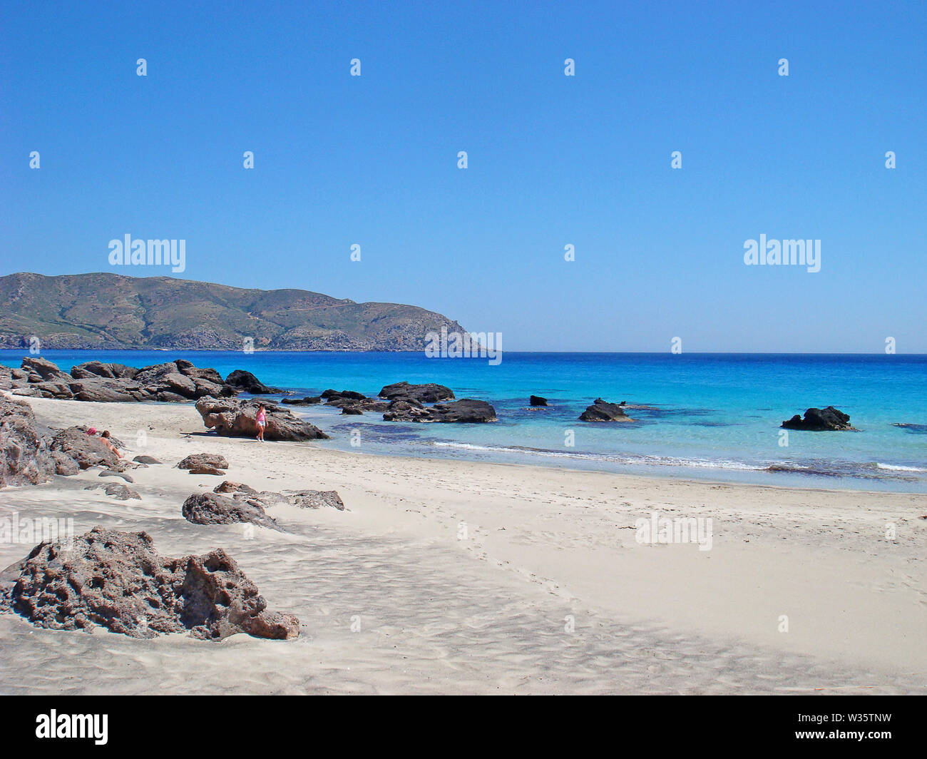 Blauen griechischen Strand Kedrodasos Kreta Insel Hintergrundbild Fine Art Prints Stockfoto