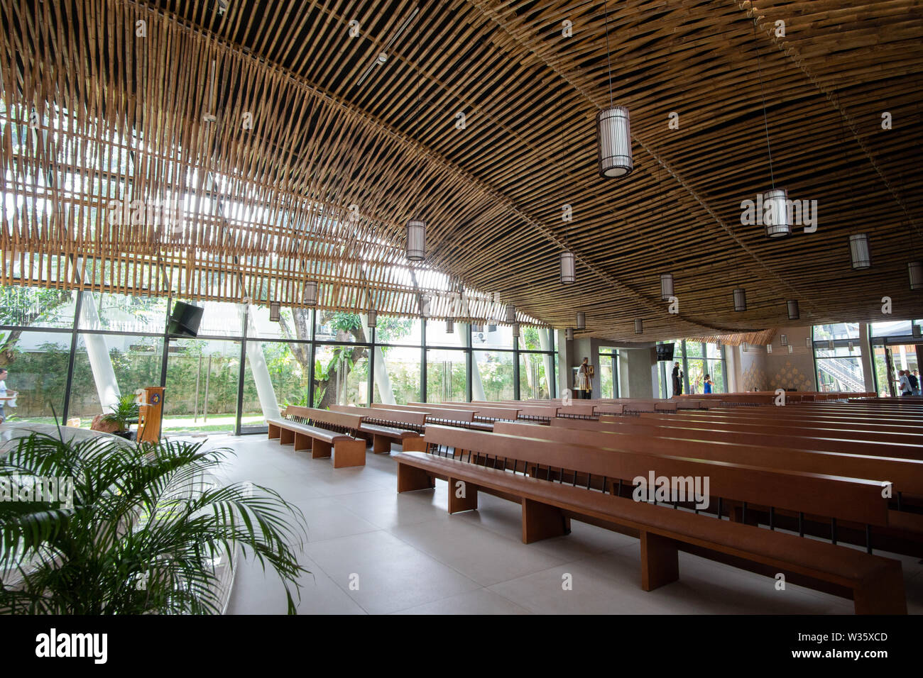 Eine Kapelle in Cebu befindet sich auf dem Gelände des Heiligsten Herzens School-Ateneo de Cebu, Philippinen hat in der gloabal architektonischen aw in die engere Wahl gezogen Stockfoto