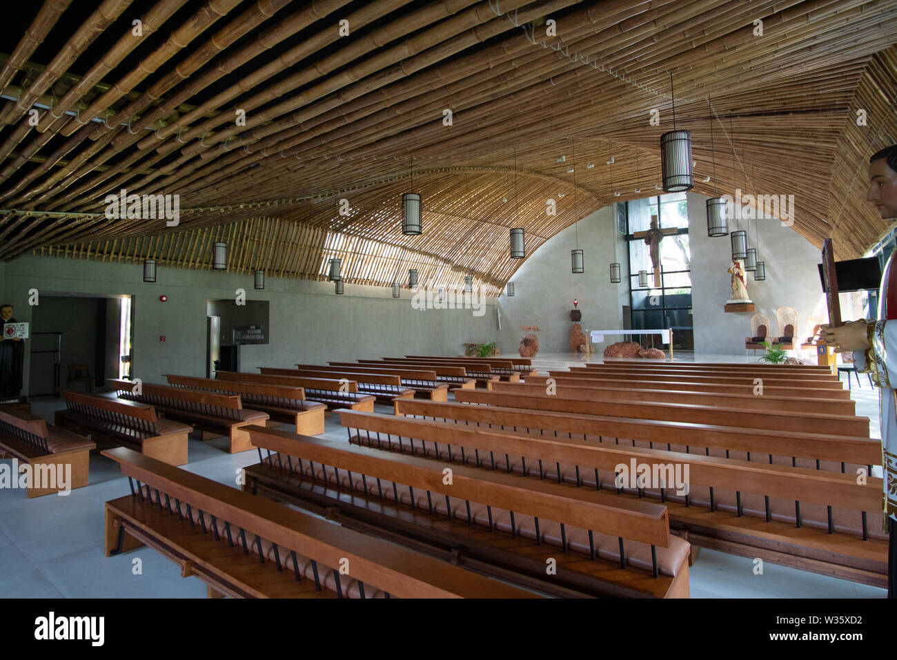 Eine Kapelle in Cebu befindet sich auf dem Gelände des Heiligsten Herzens School-Ateneo de Cebu, Philippinen hat in der gloabal architektonischen aw in die engere Wahl gezogen Stockfoto