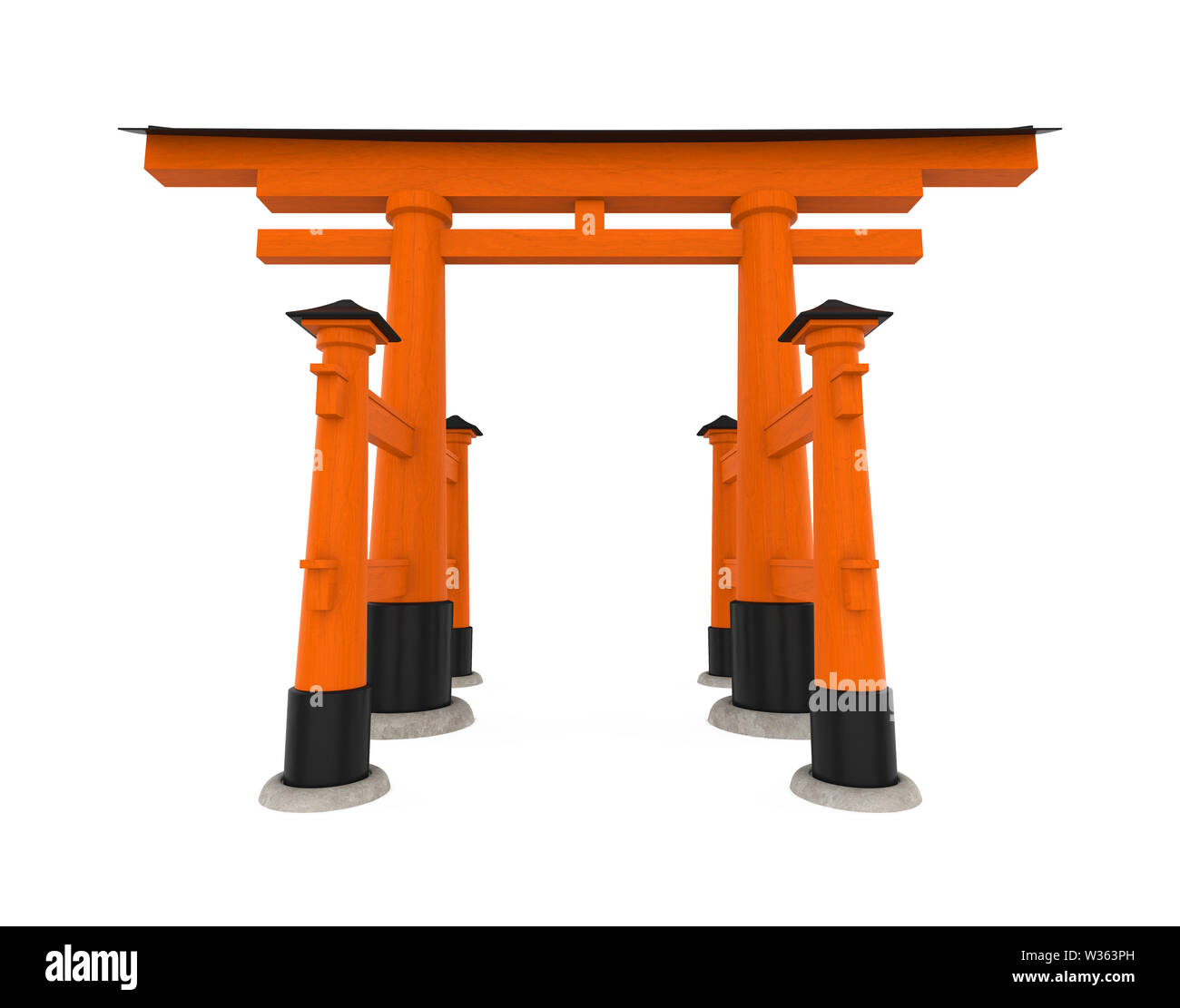 Torii Traditionelle japanische Tor isoliert Stockfoto