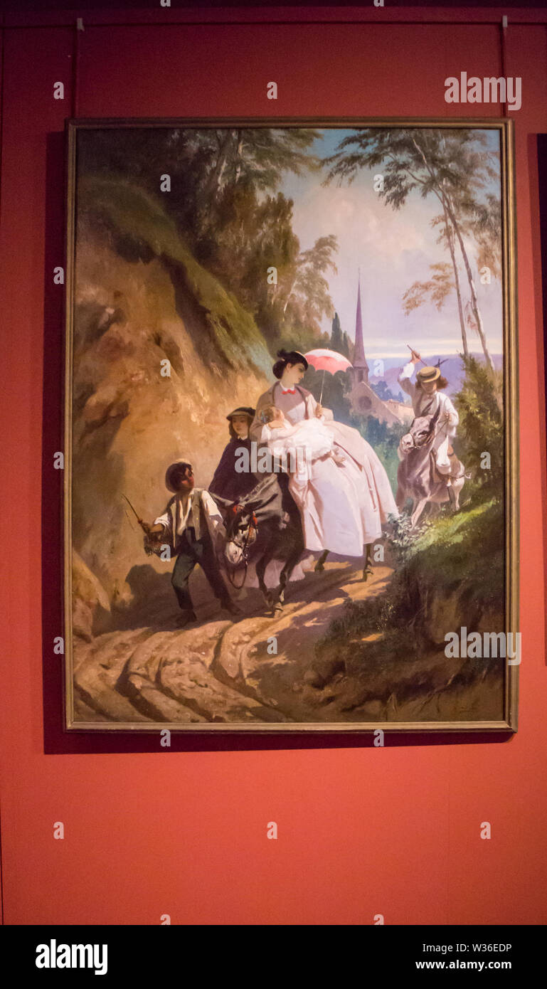 Musée Fesch Ajaccio: Eugène GIRAUD (1806-1181) "Promenade à Dos d'âne à Montmorency' Stockfoto