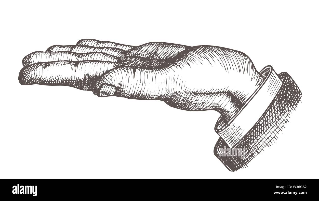 Mann Geste zeigen Richtung Vintage Vektor Stock Vektor