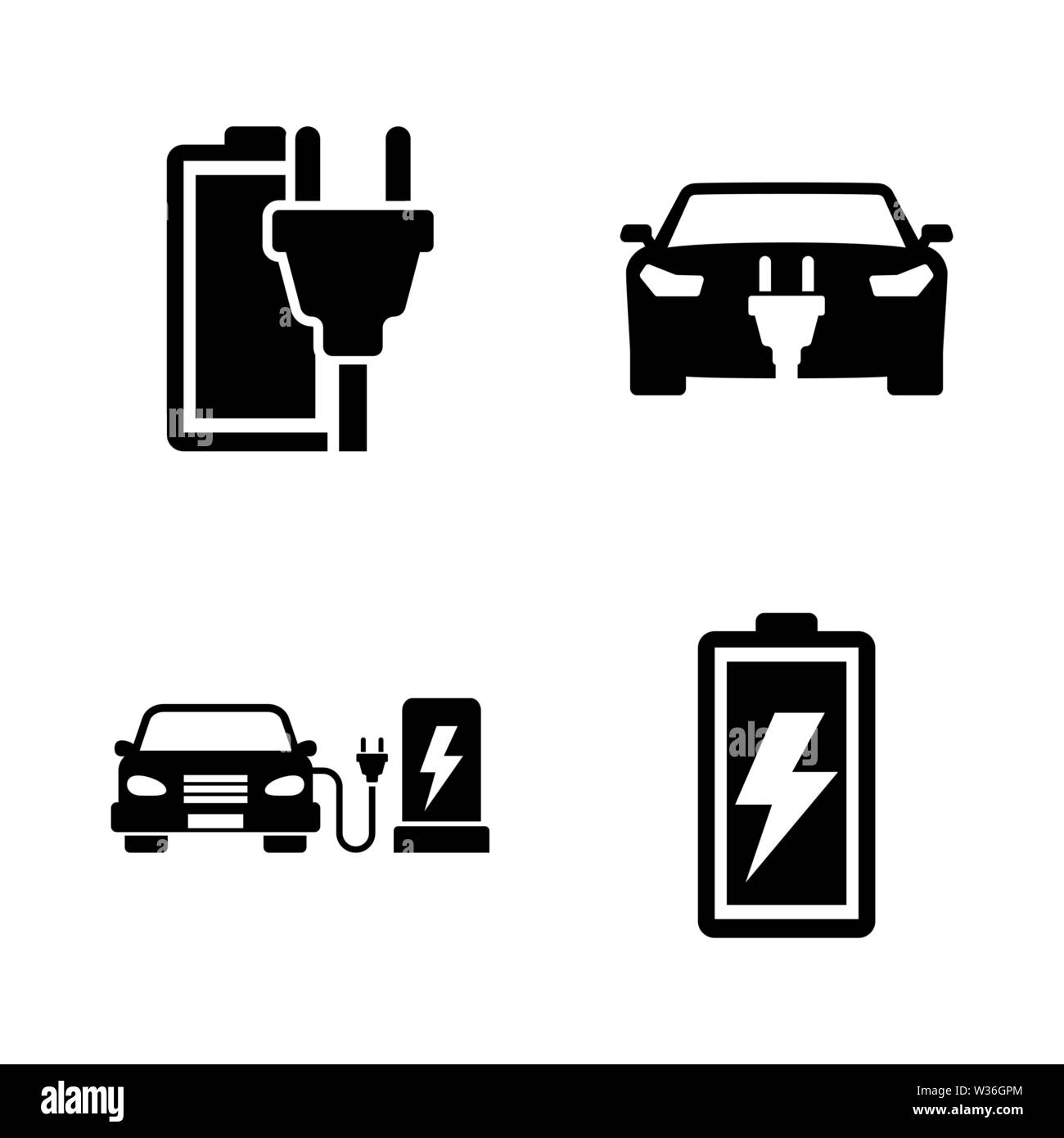 Electrocar. Einfache ergänzende Vector Icons Set für Video, Mobile Anwendungen, Websites, Print Projekte und ihre Gestaltung. Abbildung schwarz auf weiß Backgr Stock Vektor