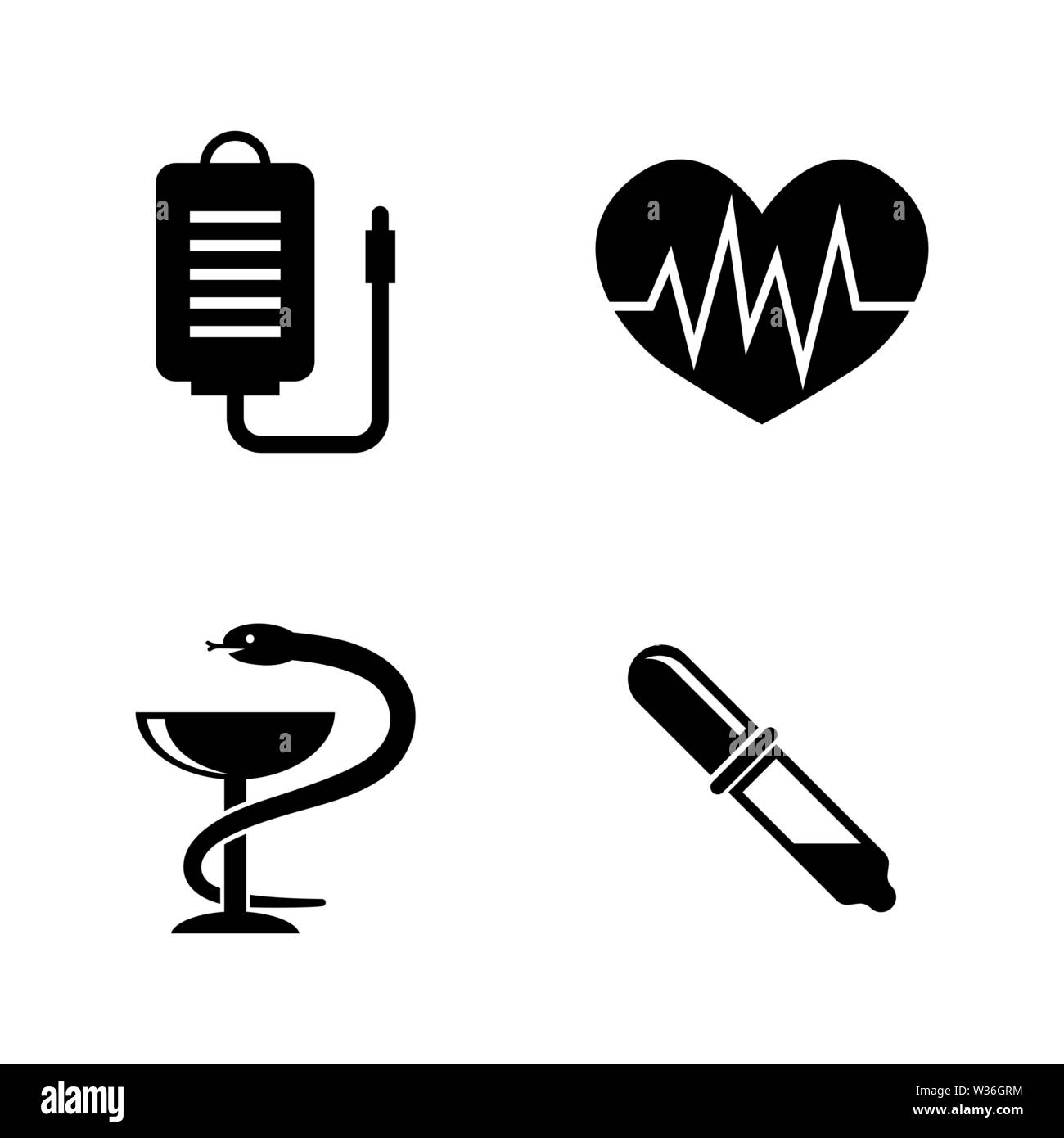 Healthcare. Einfache ergänzende Vector Icons Set für Video, Mobile Anwendungen, Websites, Print Projekte und ihre Gestaltung. Abbildung schwarz auf weiß Backgr Stock Vektor