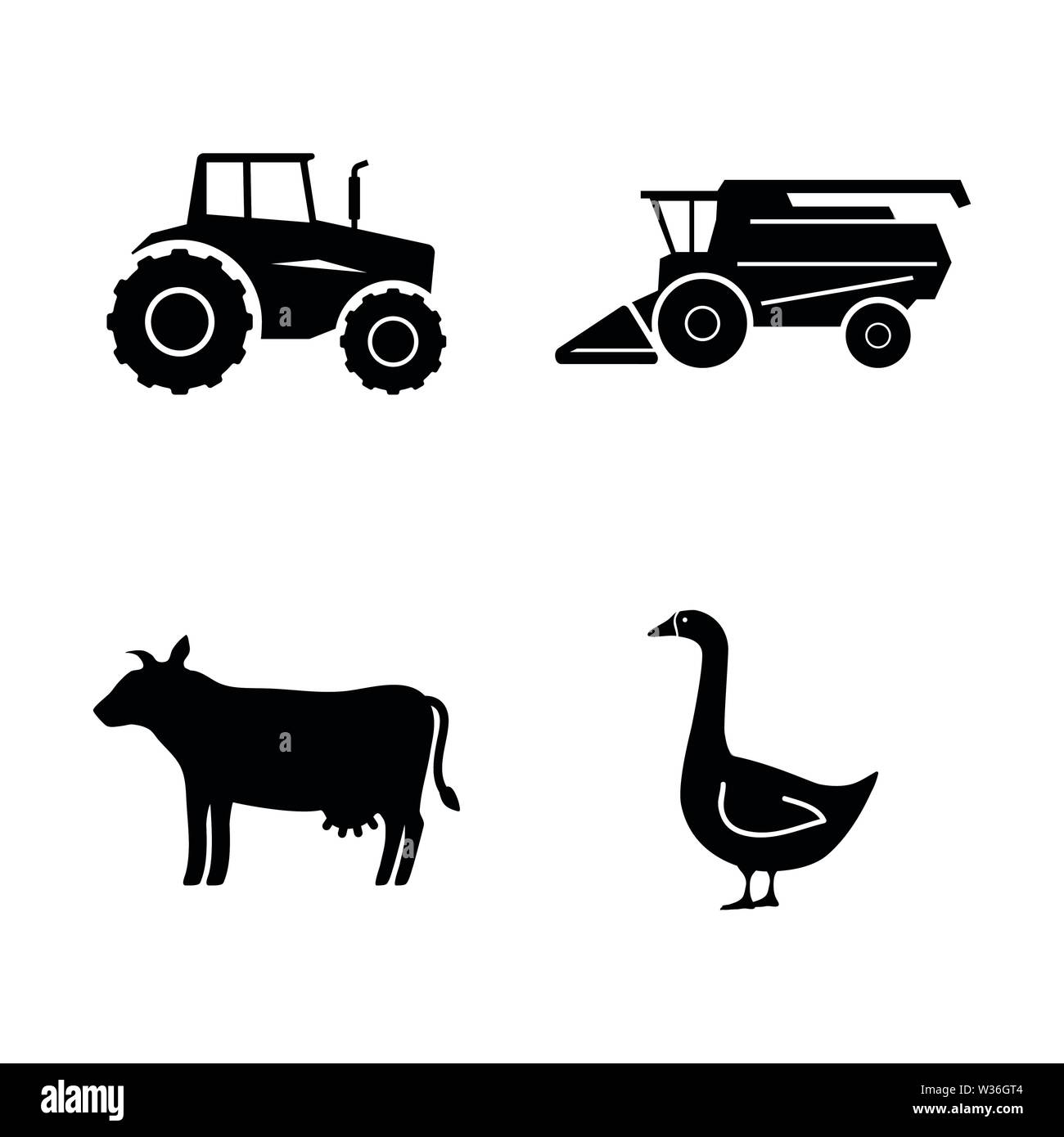 Landwirtschaft. Einfache ergänzende Vector Icons Set für Video, Mobile Anwendungen, Websites, Print Projekte und ihre Gestaltung. Landwirtschaft Symbol Schwarz Abbildung auf Wh Stock Vektor