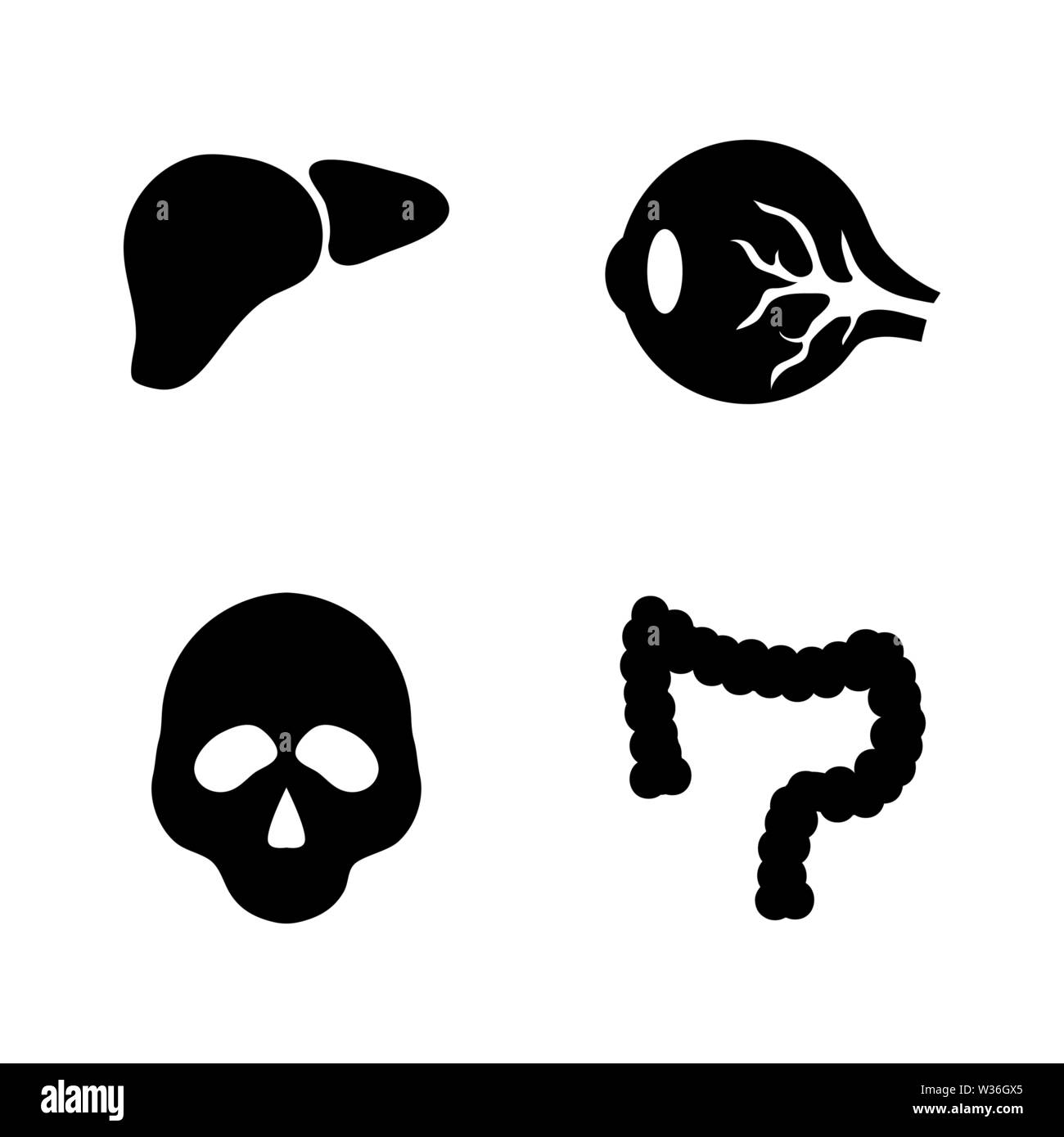 Die inneren Organe. Einfache ergänzende Vector Icons Set für Video, Mobile Anwendungen, Websites, Print Projekte und ihre Gestaltung. Menschliche innere Organe Symbol B Stock Vektor