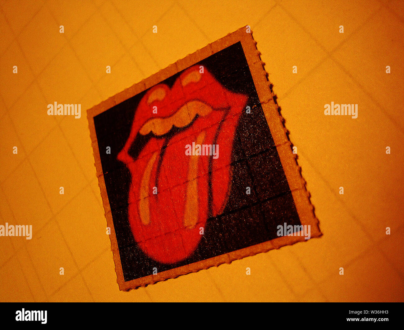 Rolling Stones Sticker lsd Zunge Hintergrund fine art Wallpapers Stockfoto